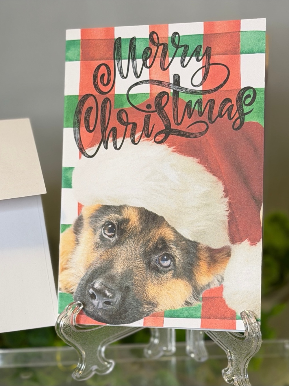 Merry Christmas German Shepherd Greeting Card Set of 15 Blank Inside 4x6